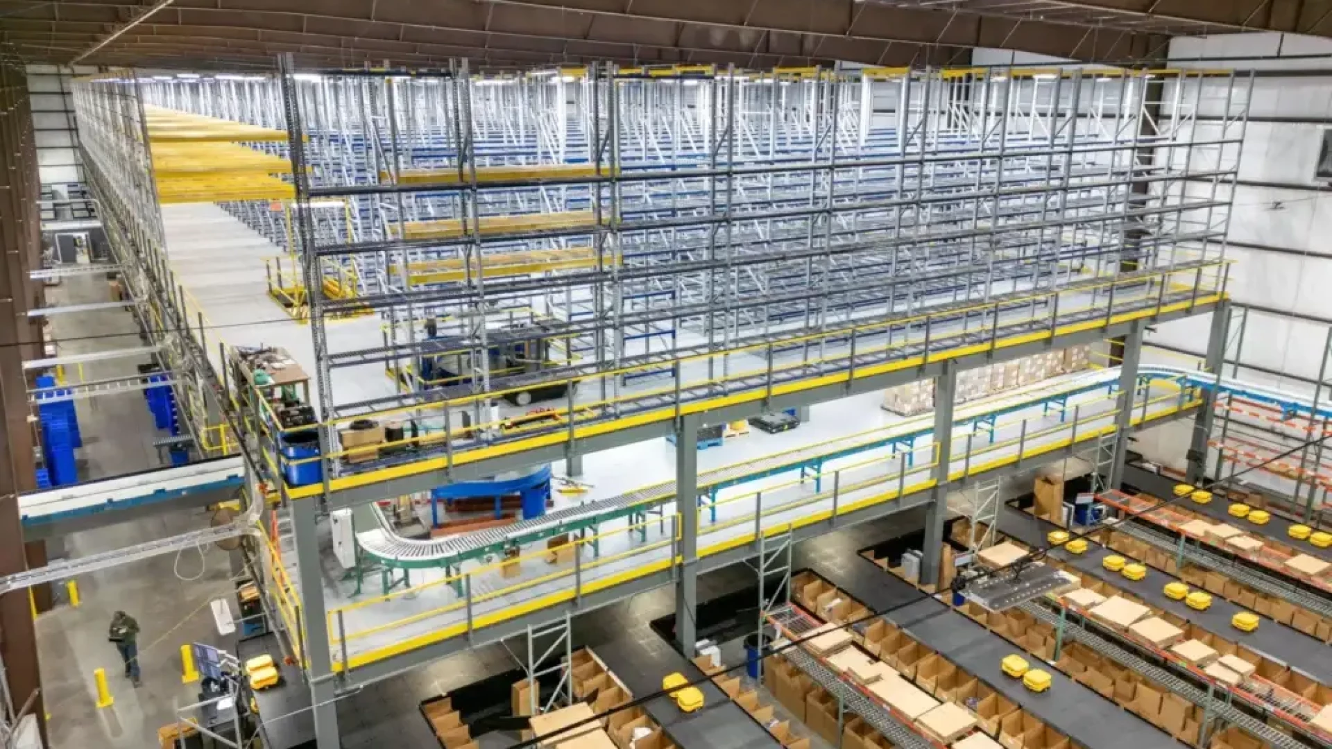 How to design two-tier and three-tier mezzanines for high-volume warehouses